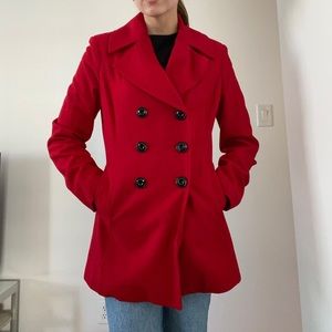 Jones New York Red Peacoat